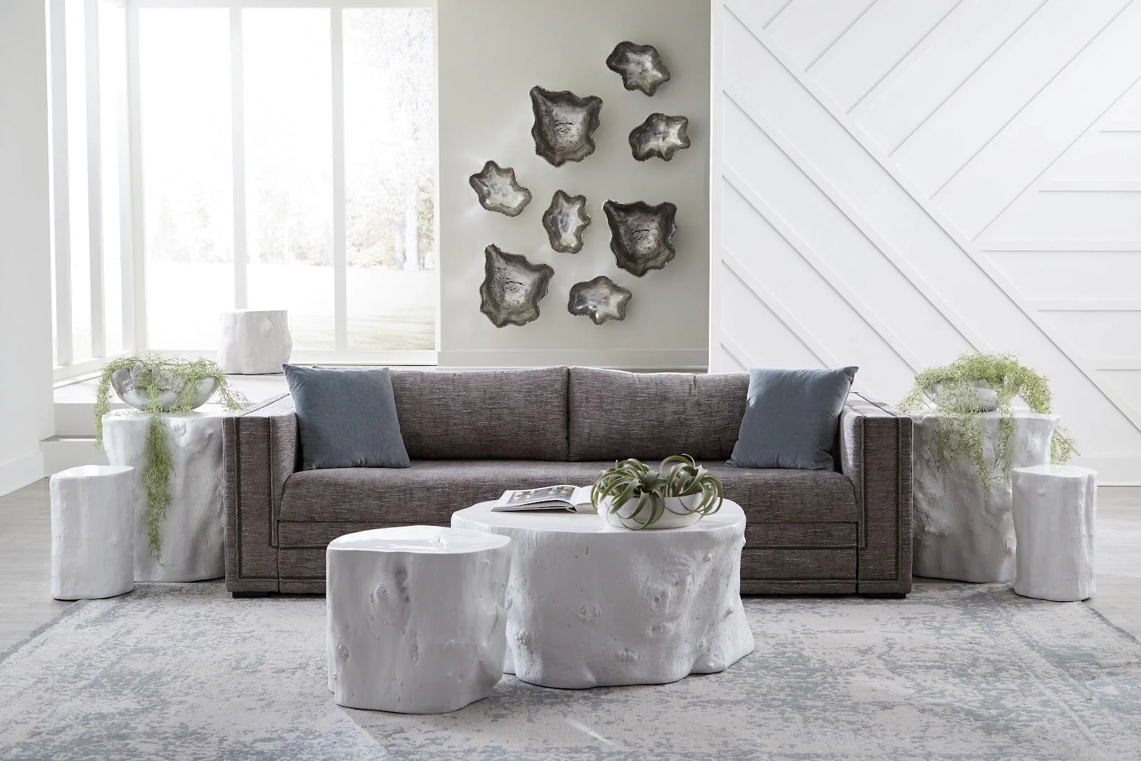 Phillips Collection Log Stool, Gel Coat White, SM - Image 3