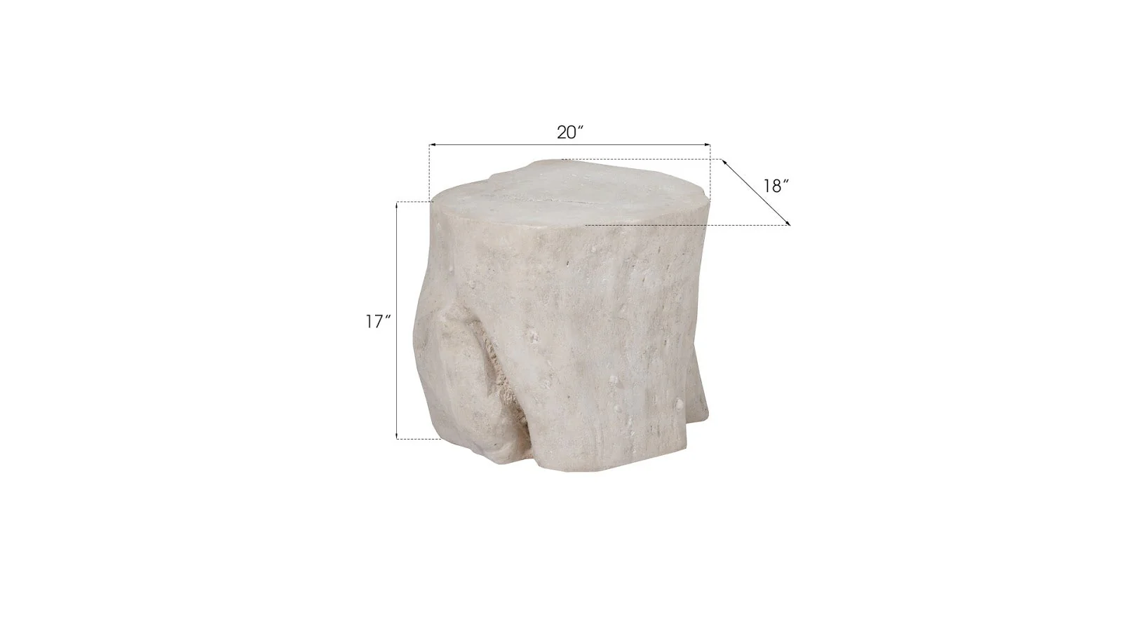 Phillips Collection Log Stool, Roman Stone, LG - Image 6