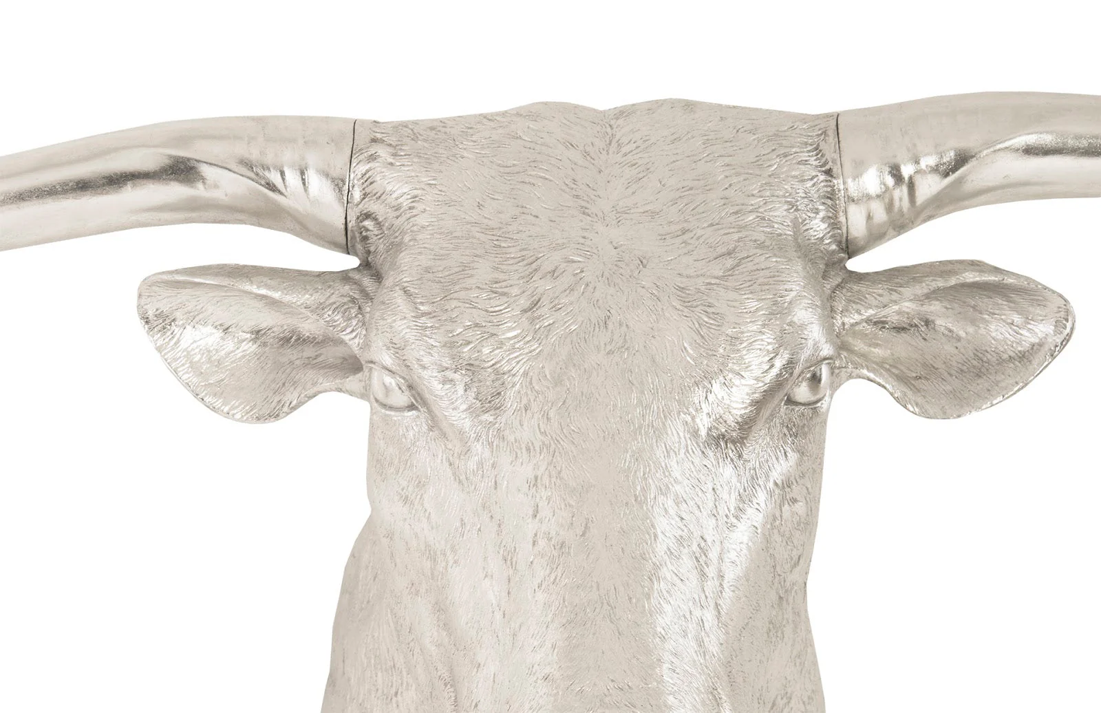 Phillips Collection Longhorn Bull Wall Art, Resin, Silver Leaf - Image 4