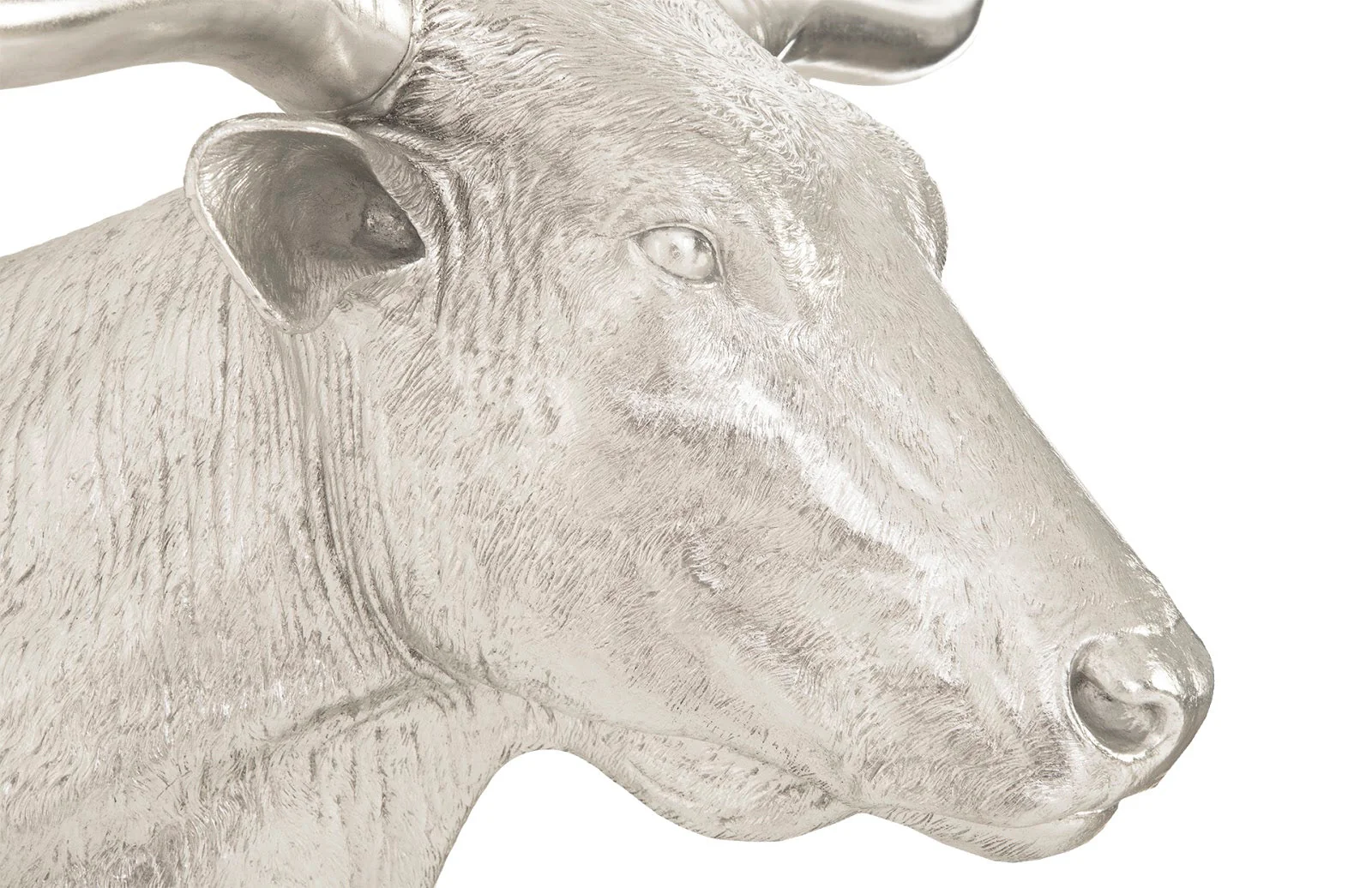 Phillips Collection Longhorn Bull Wall Art, Resin, Silver Leaf - Image 5