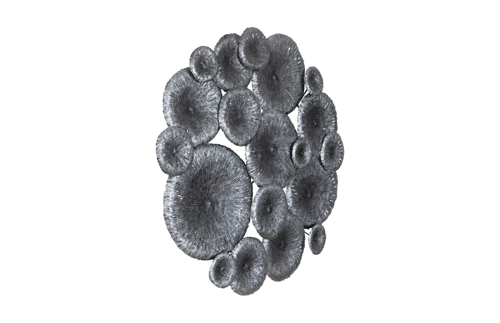 Phillips Collection Lotus Collage, Round, Metal, Silver/Black - Image 2