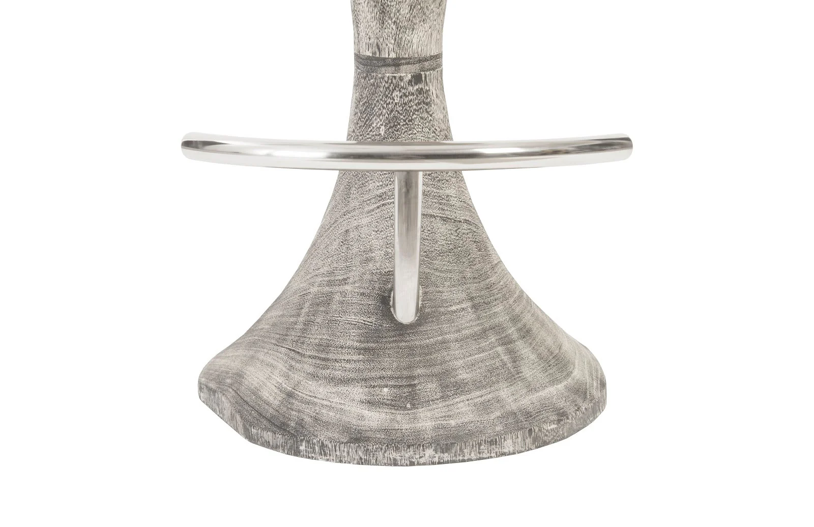 Phillips Collection Marley Bar Stool, Gray Stone Finish, Stainless Steel Foot Rest - Image 4