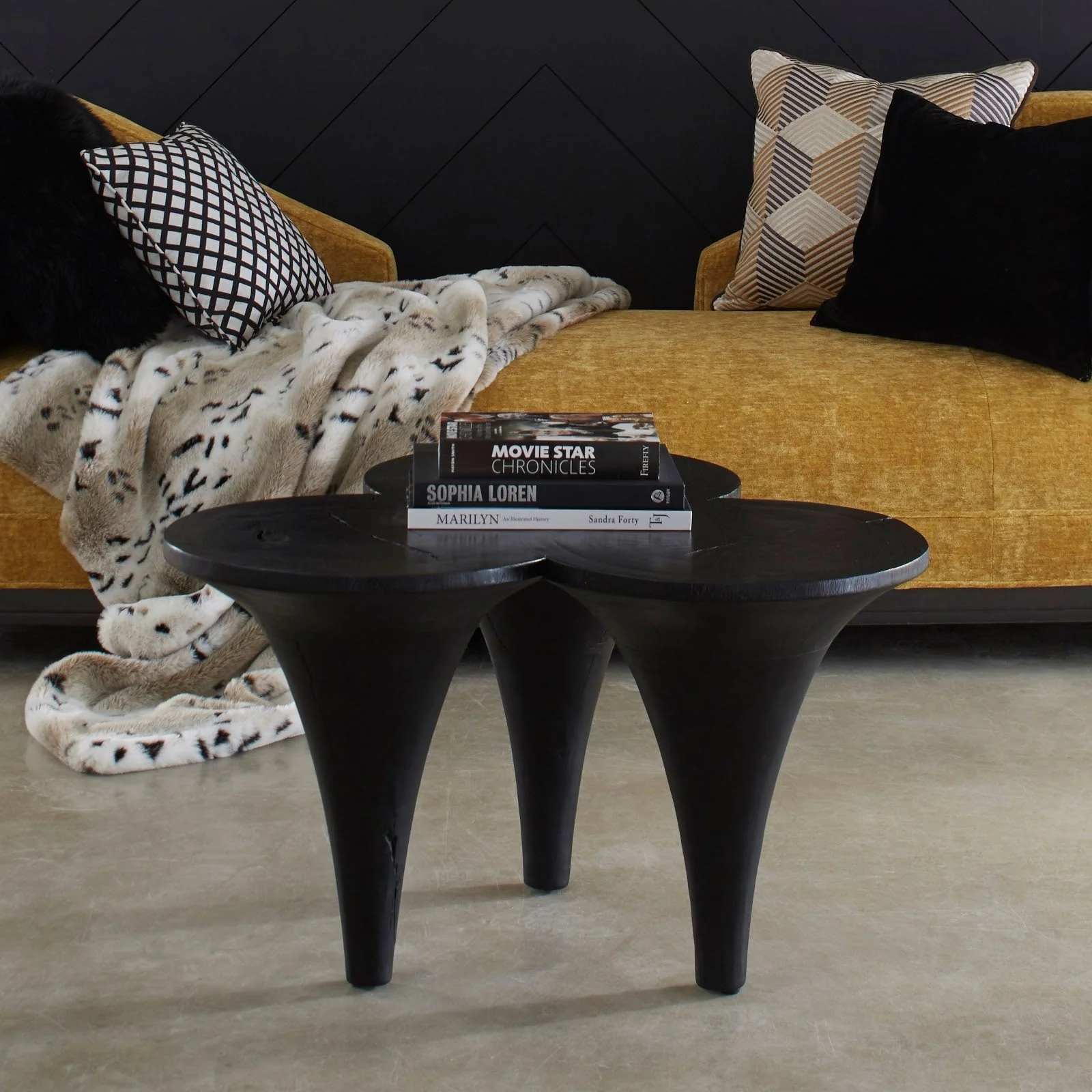 Phillips Collection Marley Coffee Table, Chamcha Wood, Burnt Finish - Image 2