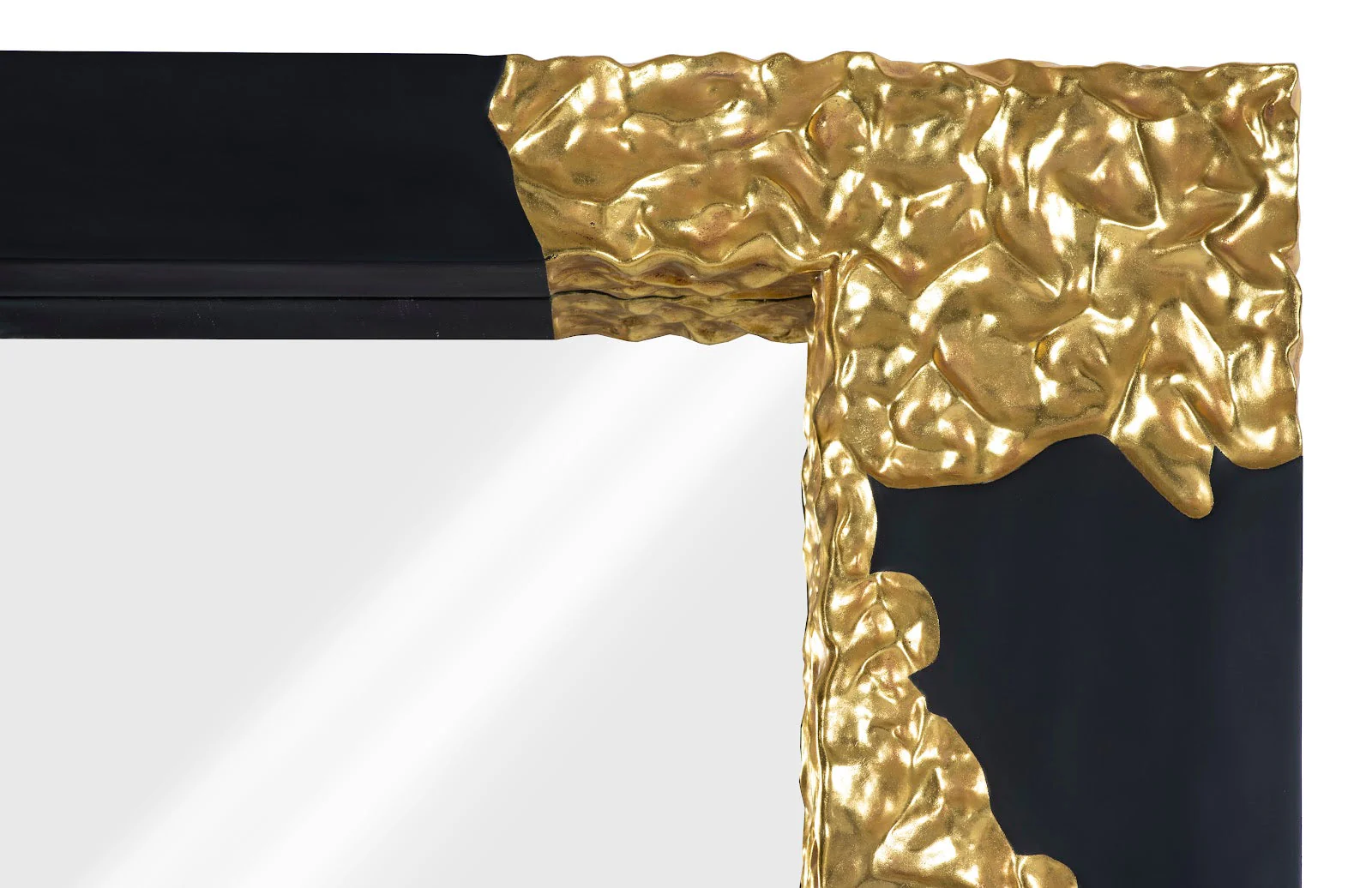 Phillips Collection Mercury Mirror, Rectangle, Black, Gold Leaf - Image 3