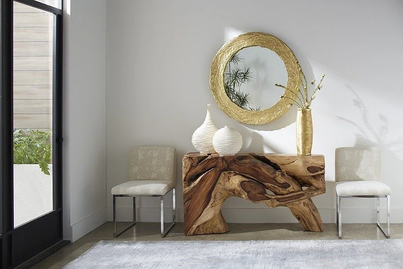 Phillips Collection Molten Mirror, Round, Gold Leaf - Image 2