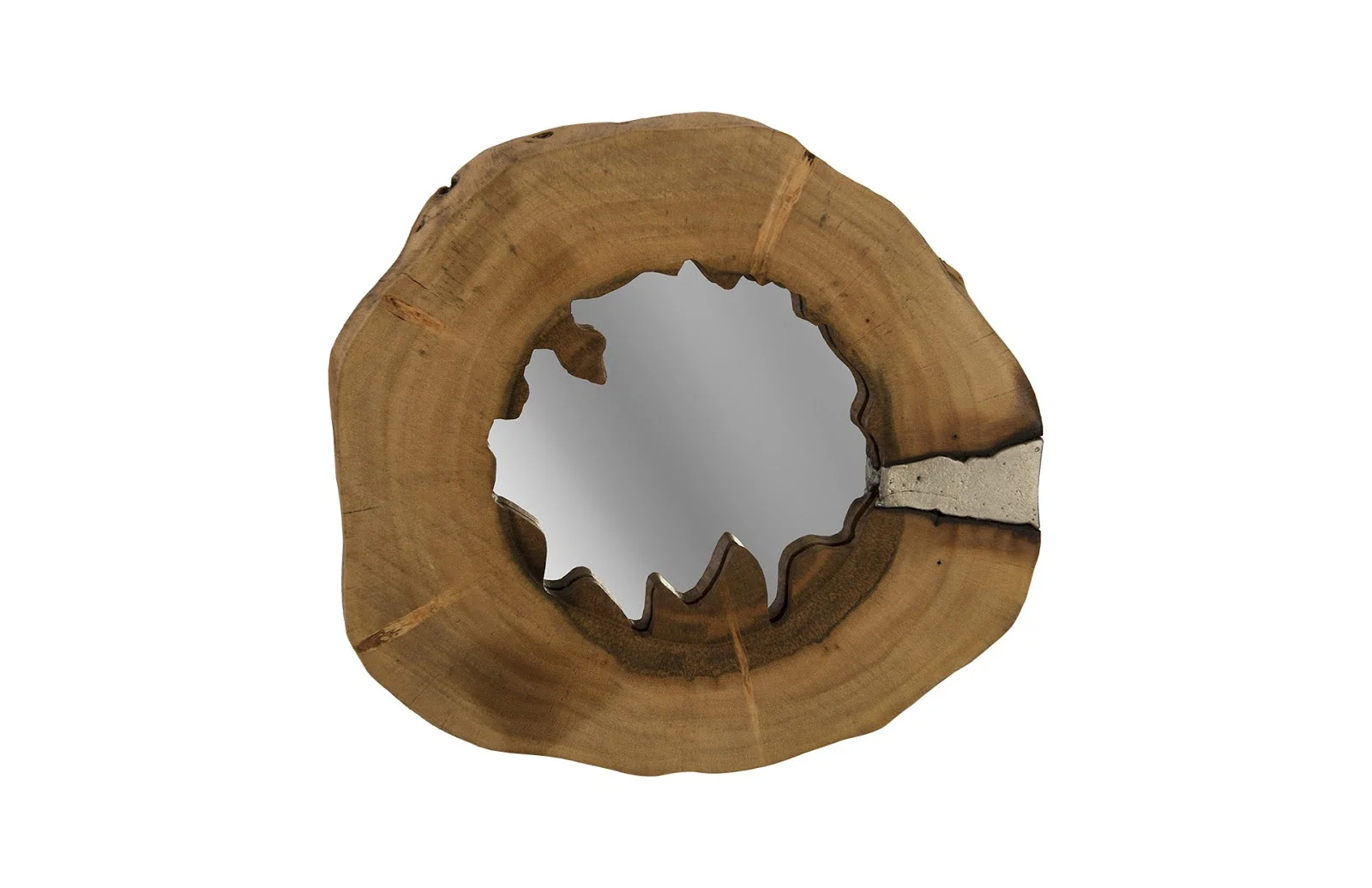 Phillips Collection Molten Mirror Wall Tile, Poured Aluminum in Wood