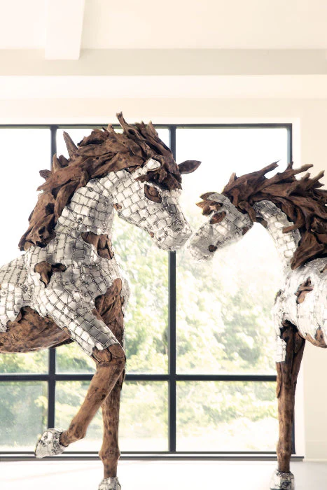 Phillips Collection Mustang Horse Armored Sculpture, Galloping - Image 4