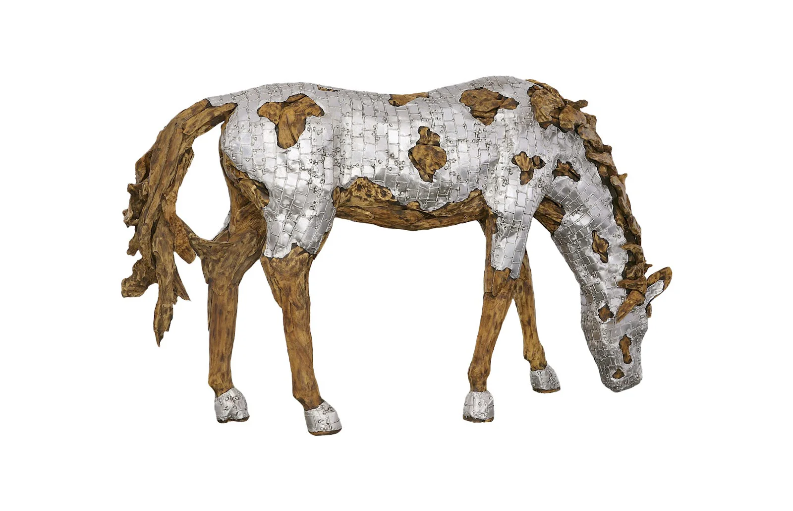 Phillips Collection Mustang Horse Armored Sculpture, Grazing - Image 2