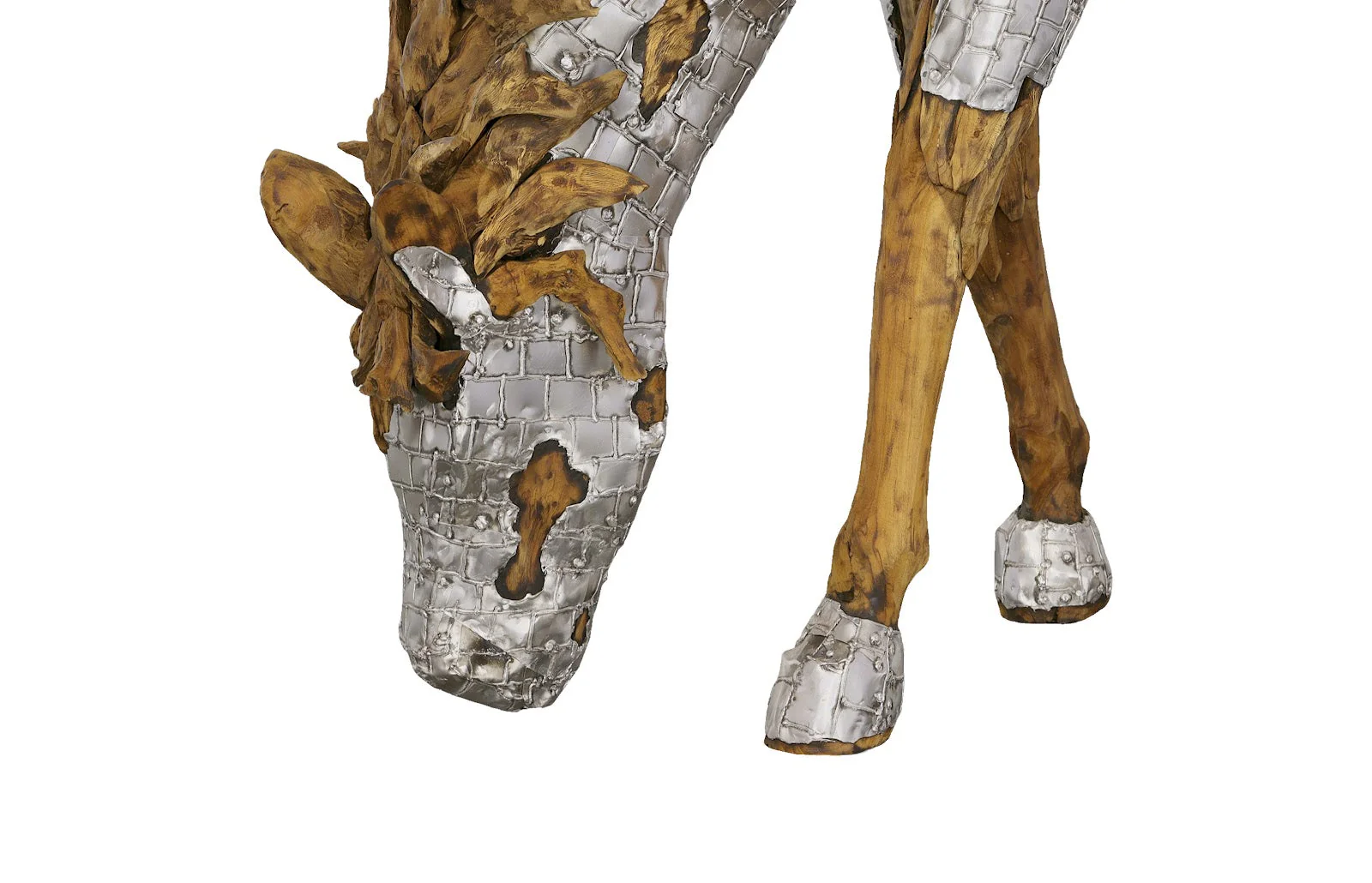 Phillips Collection Mustang Horse Armored Sculpture, Grazing - Image 3
