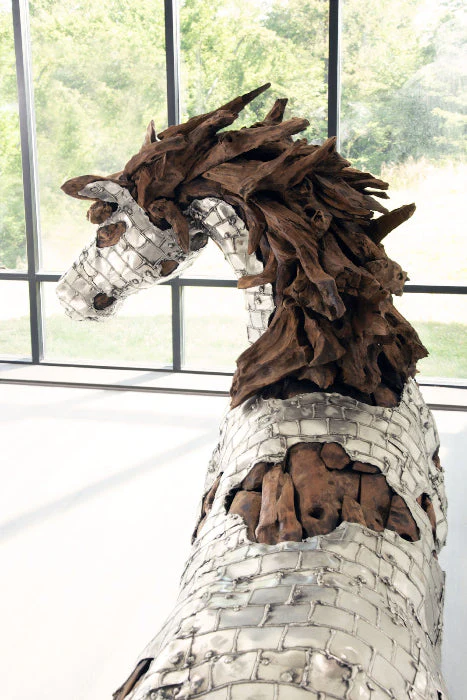 Phillips Collection Mustang Horse Armored Sculpture, Standing - Image 6