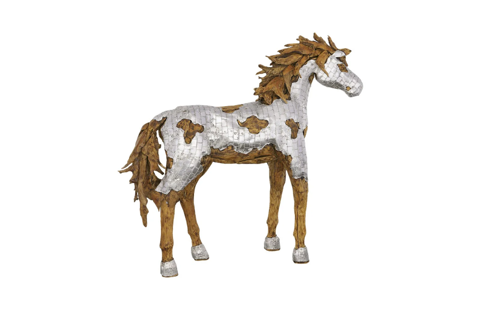 Phillips Collection Mustang Horse Armored Sculpture, Walking - Image 2