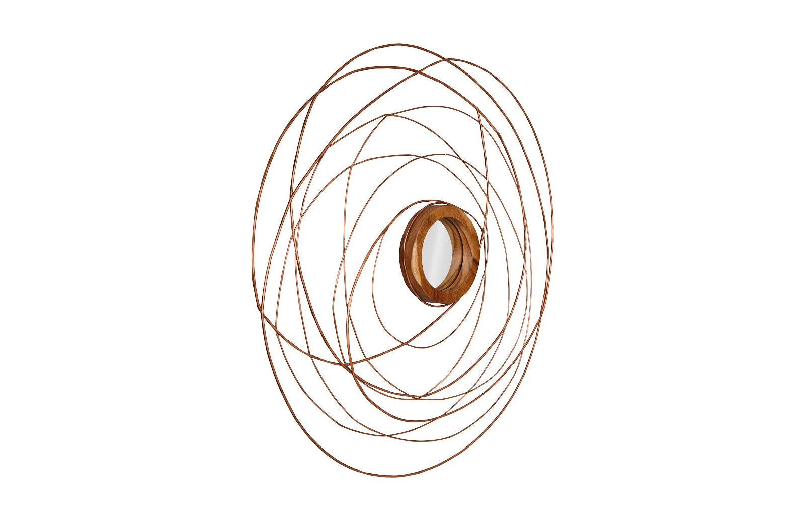 Phillips Collection Nest Mirror, Chamcha Wood/Wire, Copper, SM - Image 2