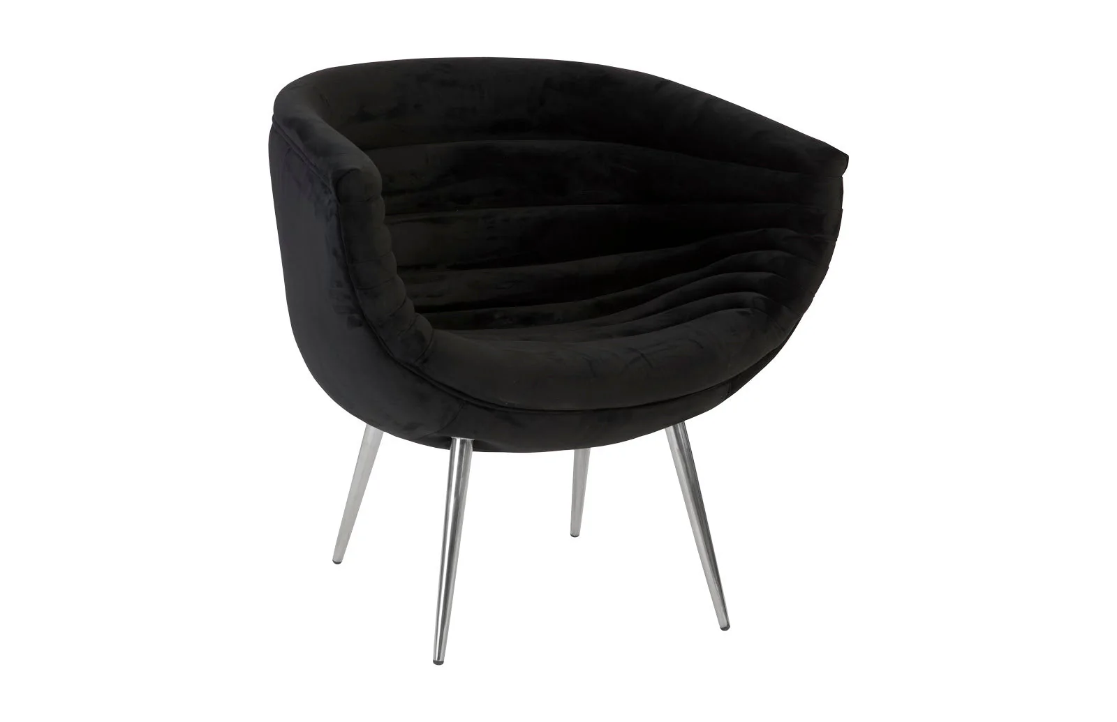 Phillips Collection Nouveau Club Chair, Black, Stainless Steel Legs - CLOSEOUT
