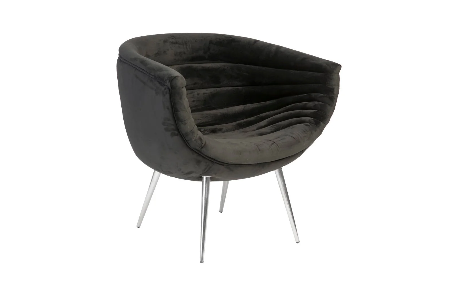 Phillips Collection Nouveau Club Chair, Black, Stainless Steel Legs - CLOSEOUT - Image 2