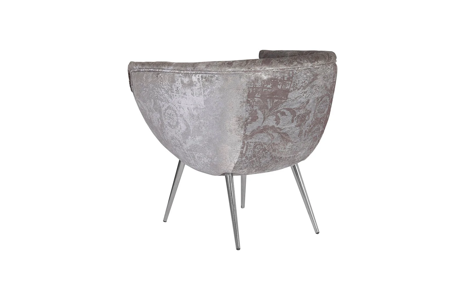 Phillips Collection Nouveau Club Chair, Gray Crushed Velvet Fabric, Stainless Steel Legs - CLOSEOUT - Image 2