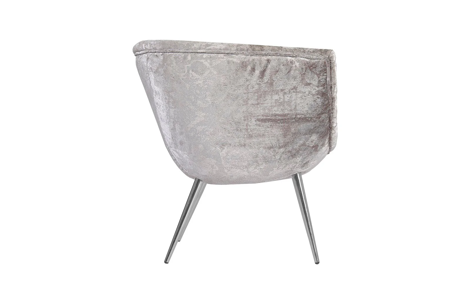 Phillips Collection Nouveau Club Chair, Gray Crushed Velvet Fabric, Stainless Steel Legs - CLOSEOUT - Image 3