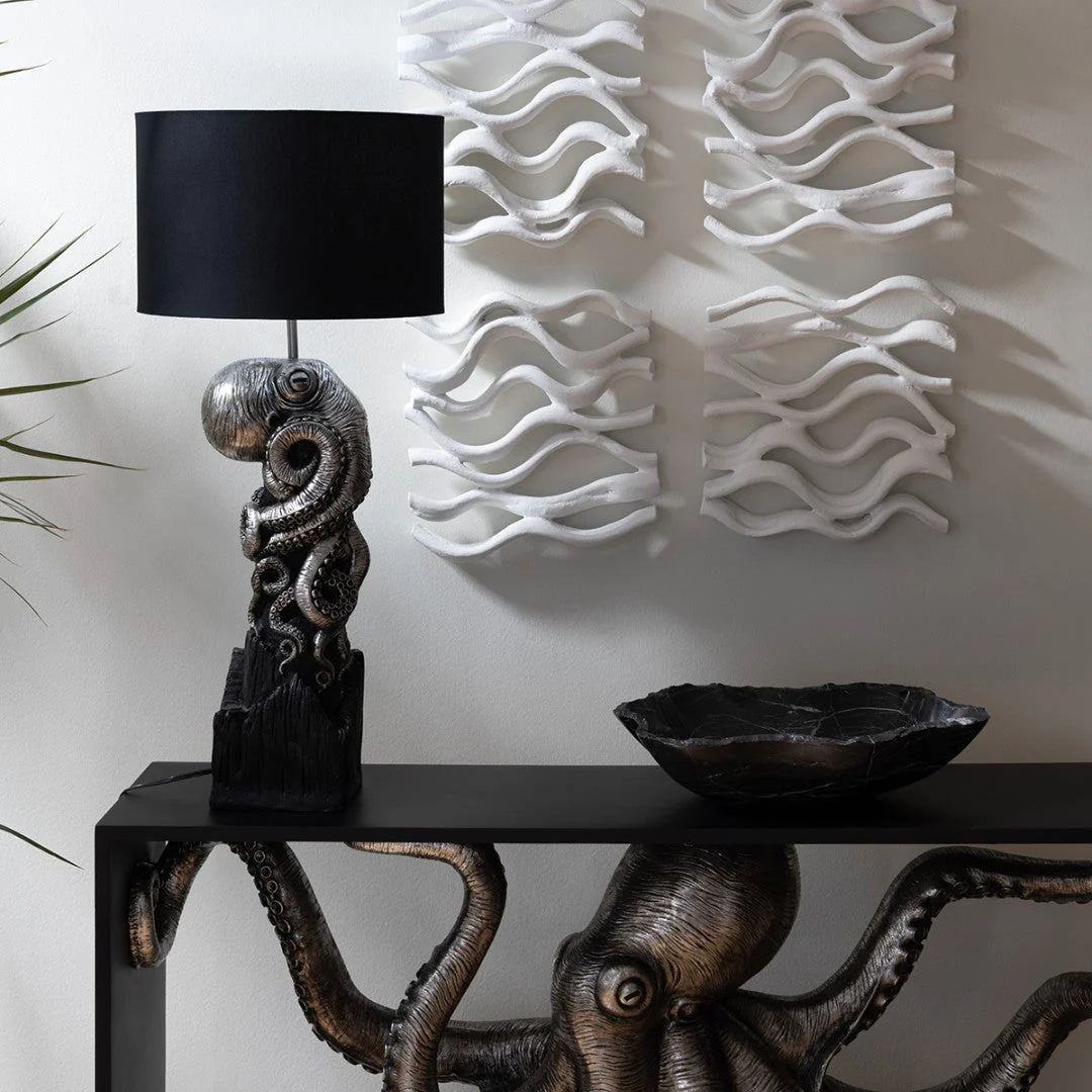 Phillips Collection Octo Framed Console Table, Wood Frame, Silver Leaf - Image 3