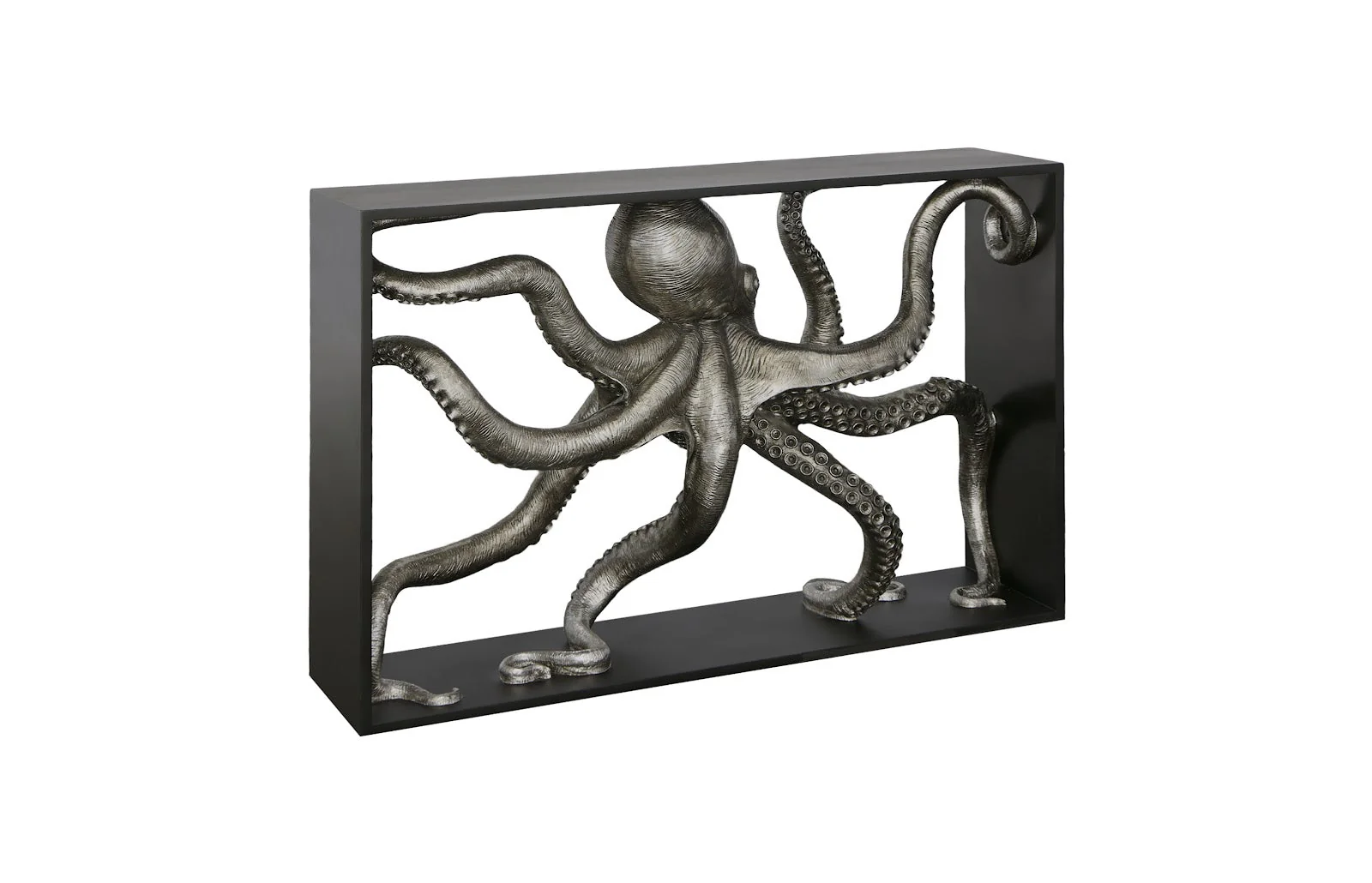 Phillips Collection Octo Framed Console Table, Wood Frame, Silver Leaf - Image 4
