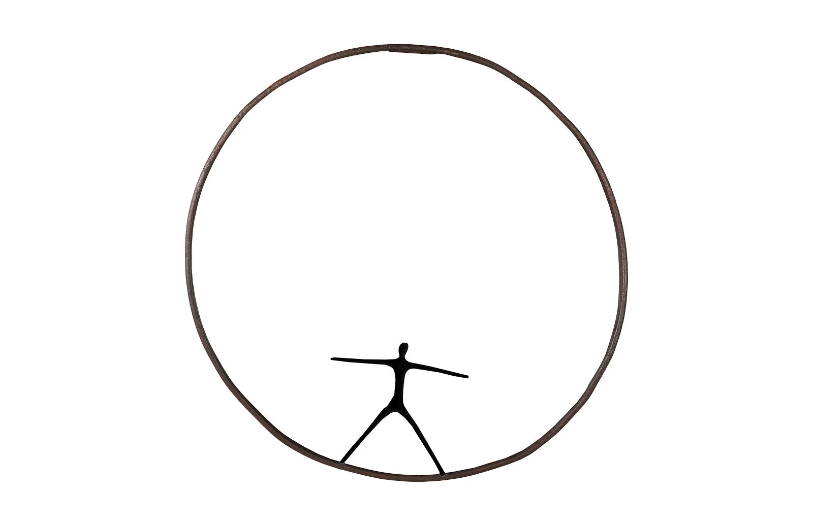 Phillips Collection Olympic Figure in Iron Ring, Black, Rust, Style B