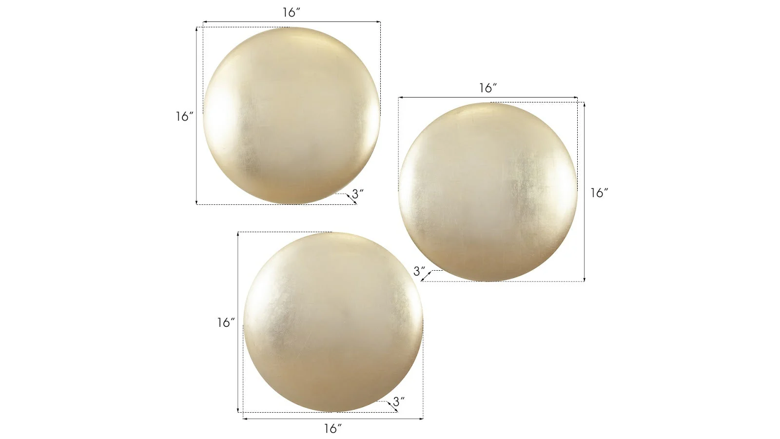 Phillips Collection Orb Wall Tiles, Set of 3, Gold Leaf - Image 2