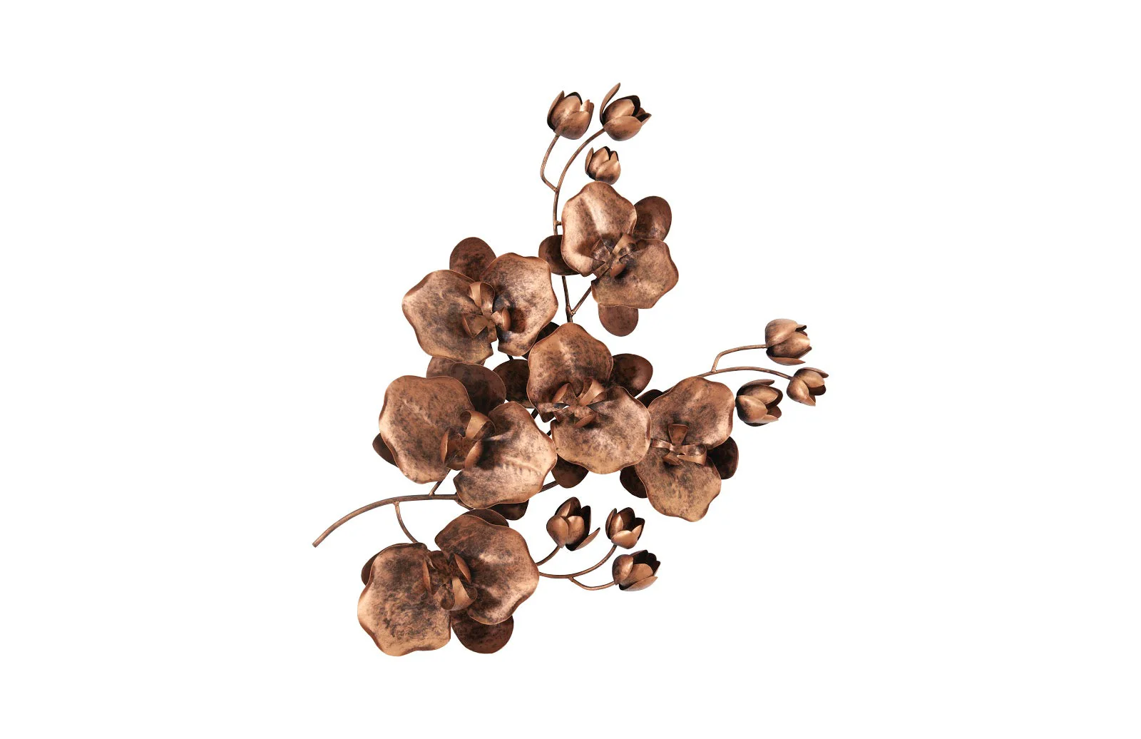 Phillips Collection Orchid Sprig Wall Art, Medium, Metal, Copper/Black