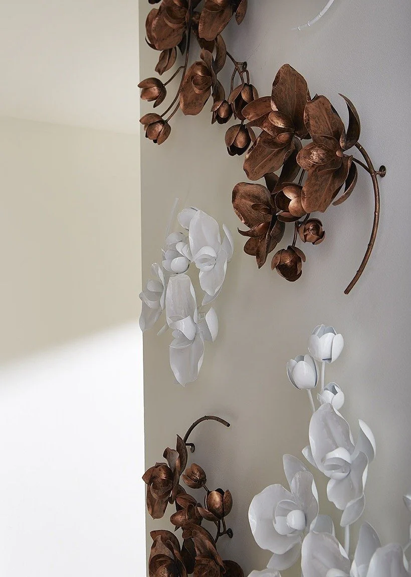 Phillips Collection Orchid Sprig Wall Art, Medium, Metal, White - Image 3