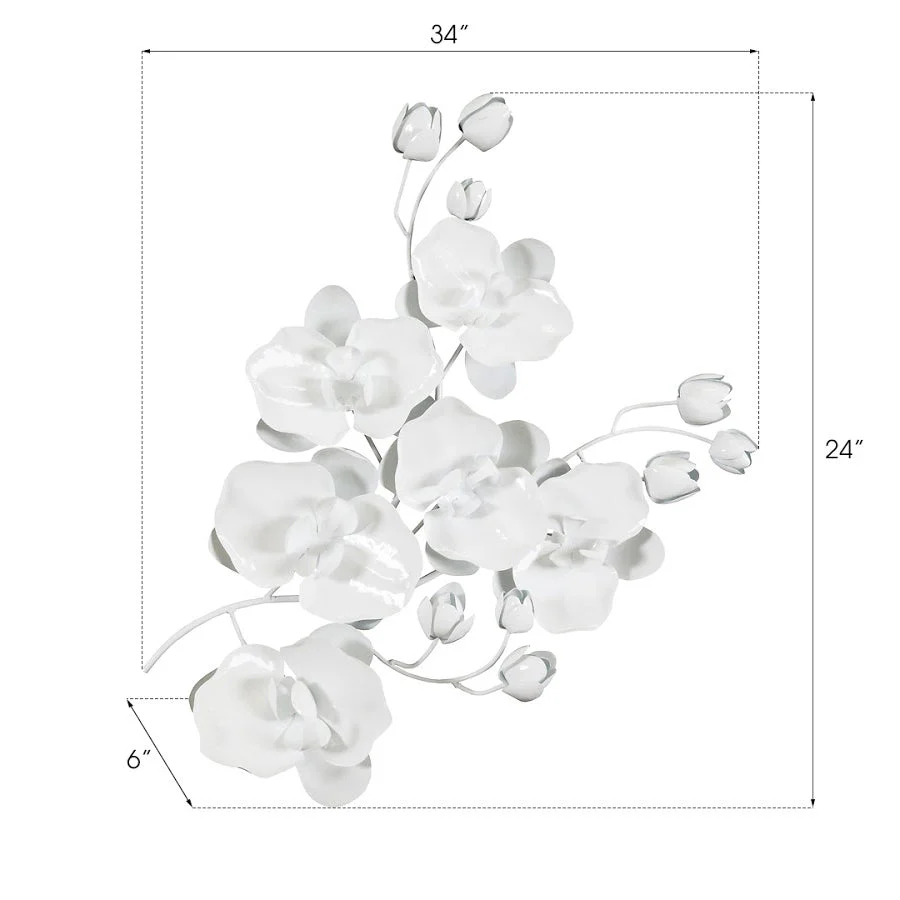 Phillips Collection Orchid Sprig Wall Art, Medium, Metal, White - Image 5