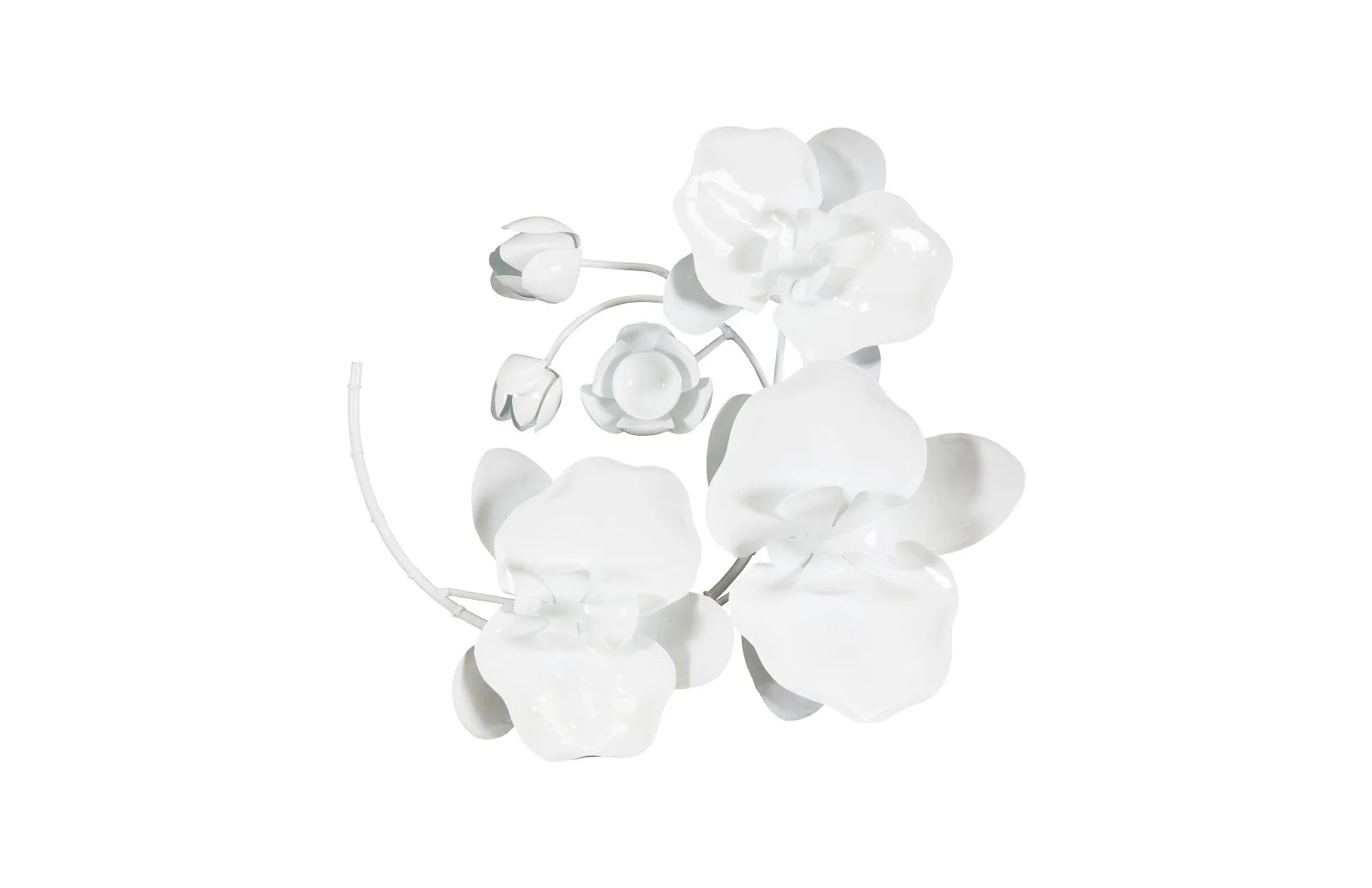 Phillips Collection Orchid Sprig Wall Art, Small, Metal, White