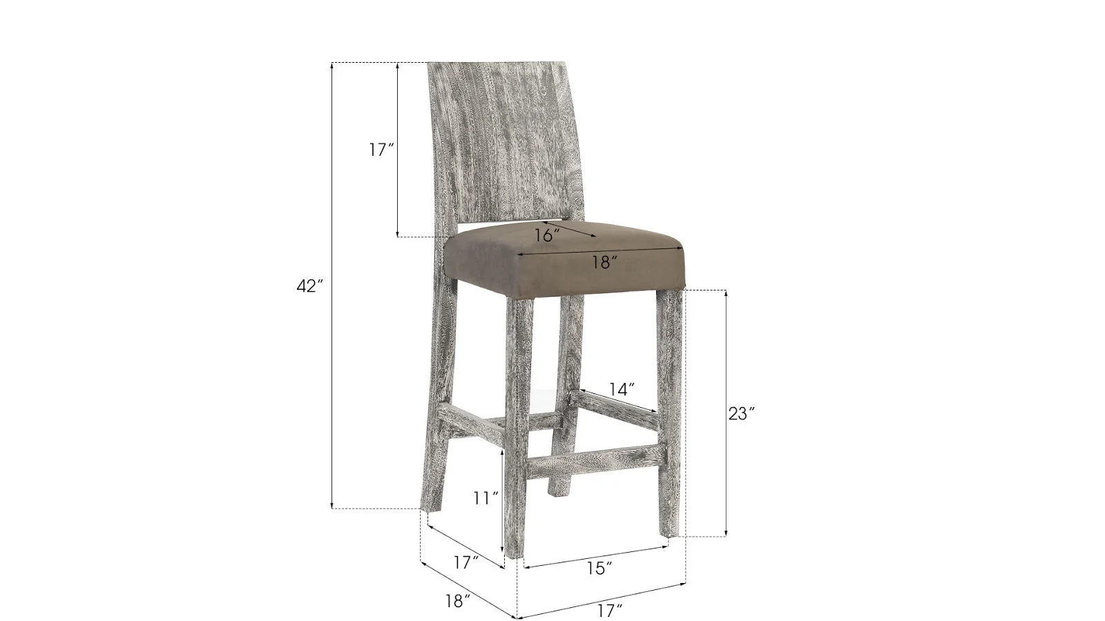 Phillips Collection Origins Counter Stool, Gray Stone - Image 6