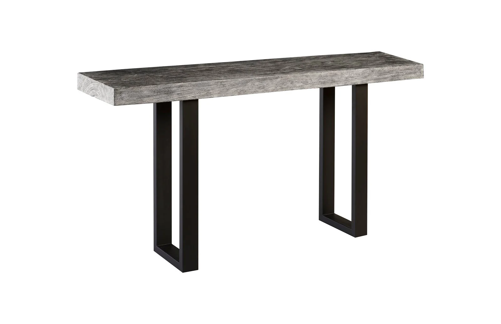 Phillips Collection Origins Straight Edge Console Table, Metal U Legs, Gray Stone Finish