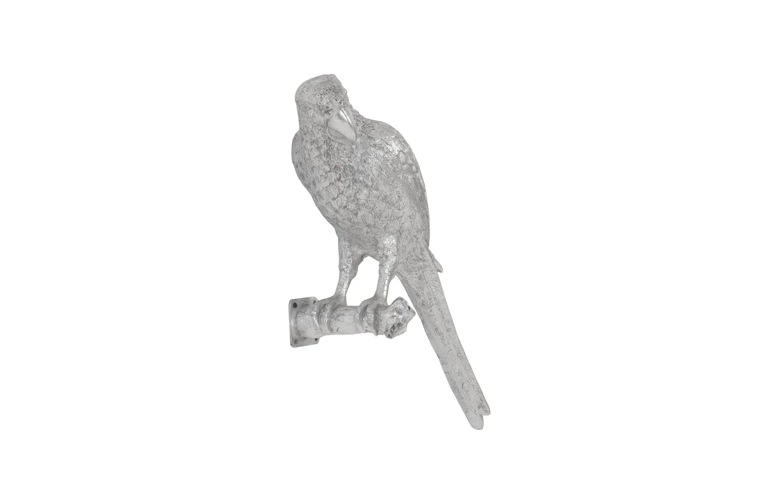 Phillips Collection Parrot Looking Left Wall Art, Resin, Silver Leaf - Image 4