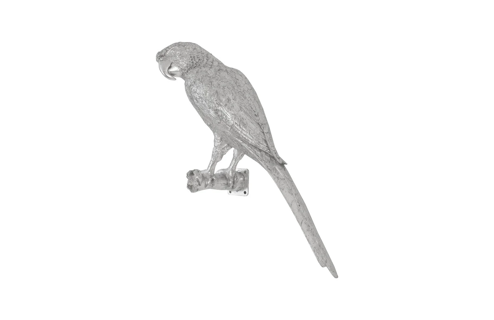Phillips Collection Parrot Looking Left Wall Art, Resin, Silver Leaf - Image 5
