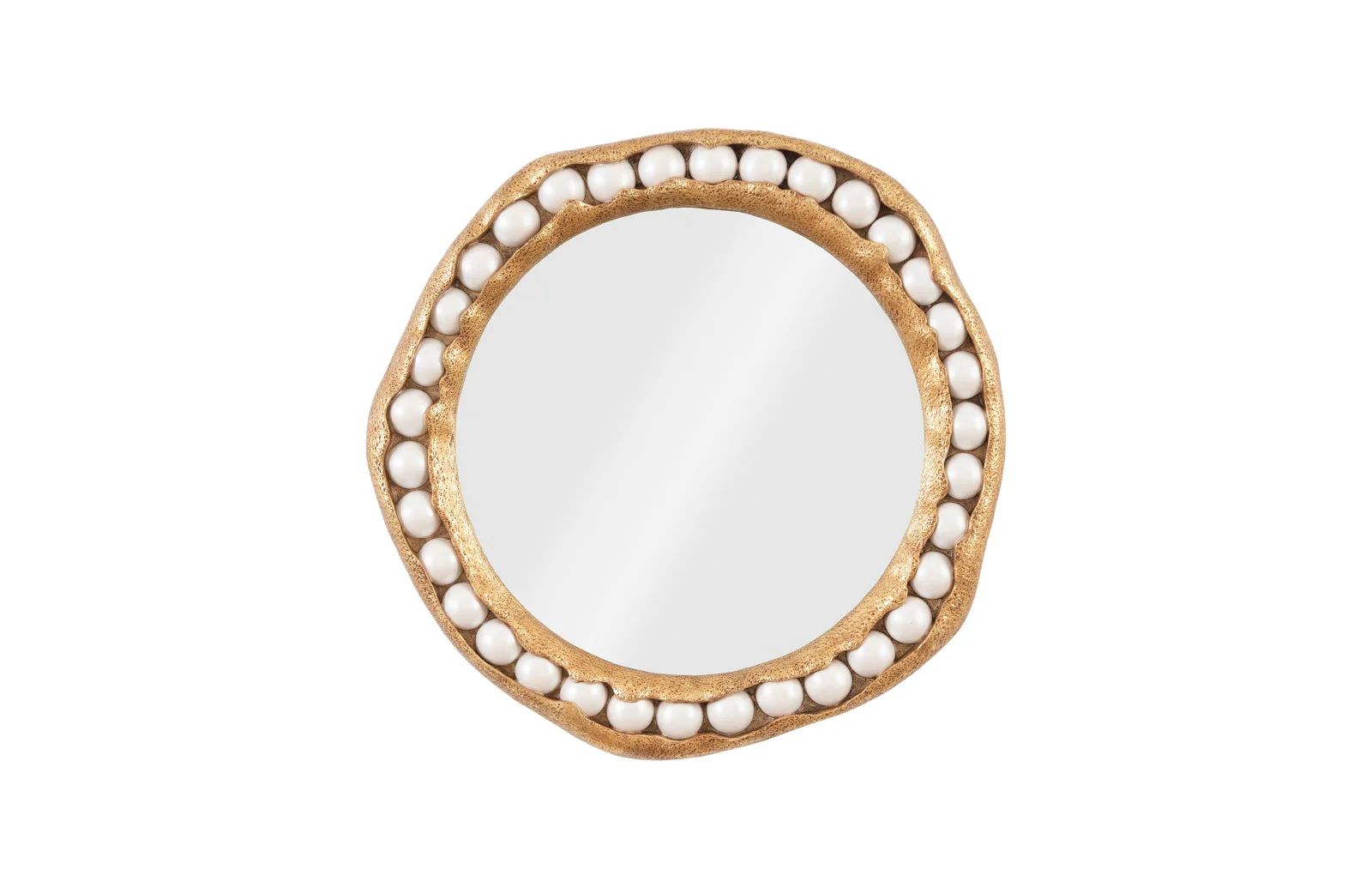 Phillips Collection Pearl Mirror, Gold Leaf, Round