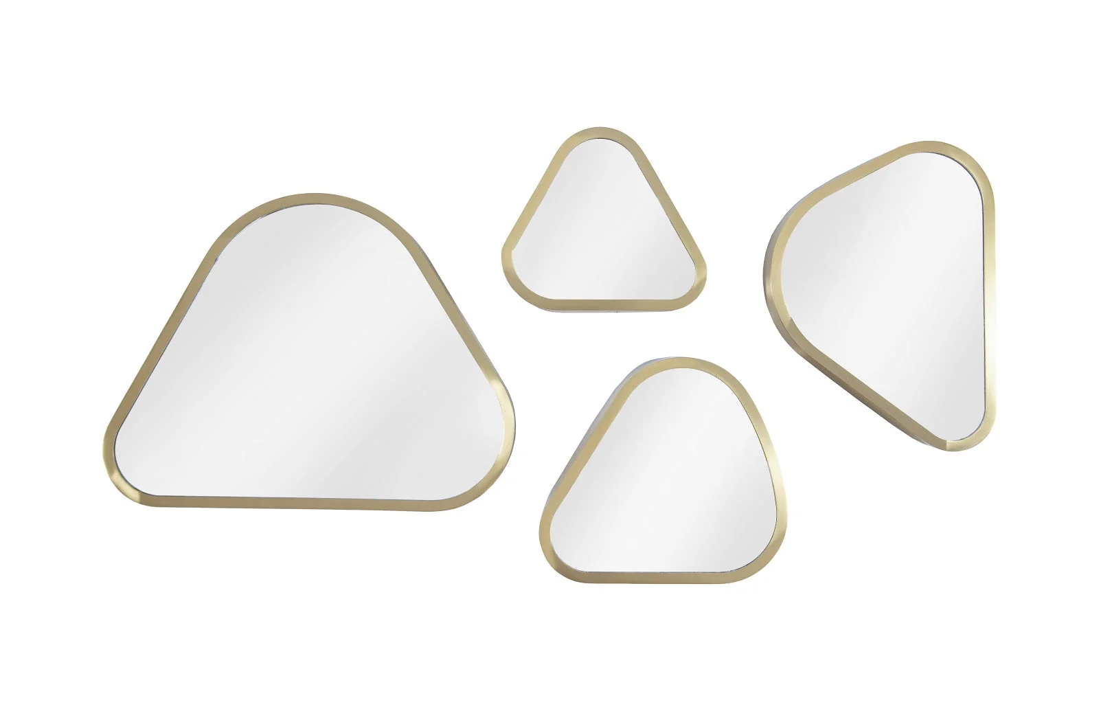 Phillips Collection Pebble Mirrors, Set of 4, Brushed Brass