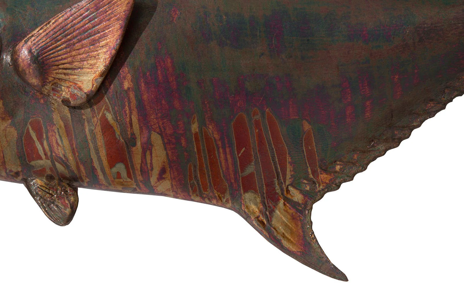Phillips Collection Permit Fish Wall Sculpture, Resin, Copper Patina Finish - Image 4