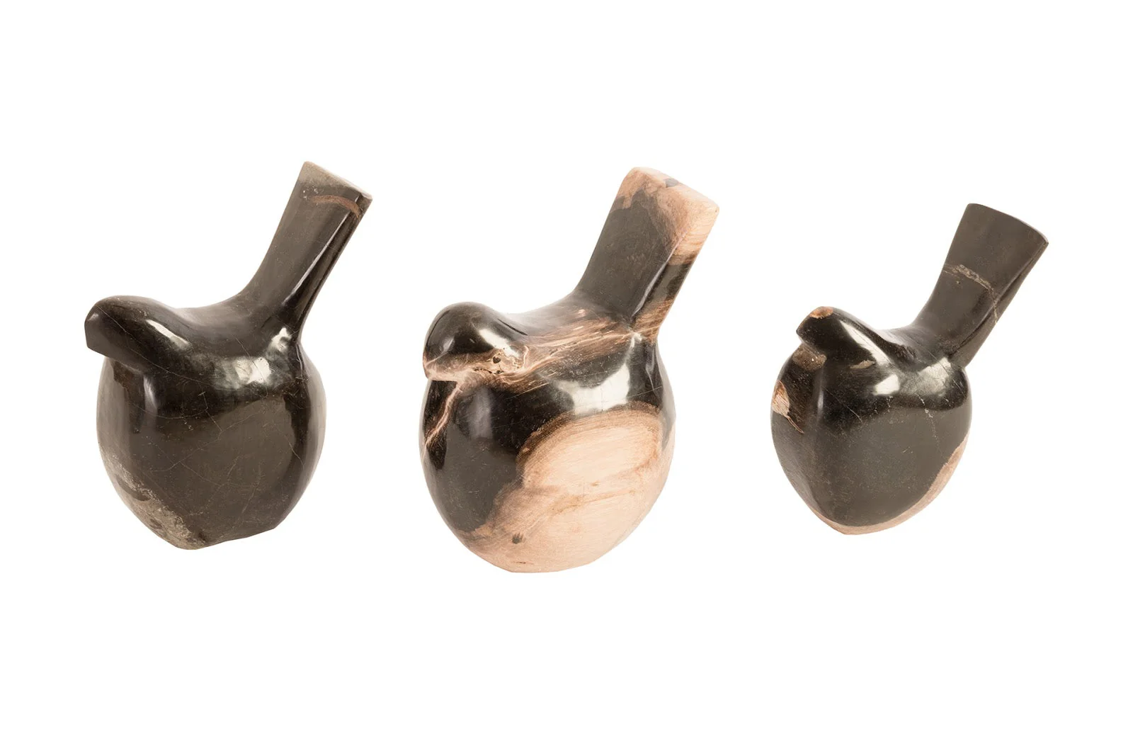 Phillips Collection Petrified Wood Birds, Set of 3