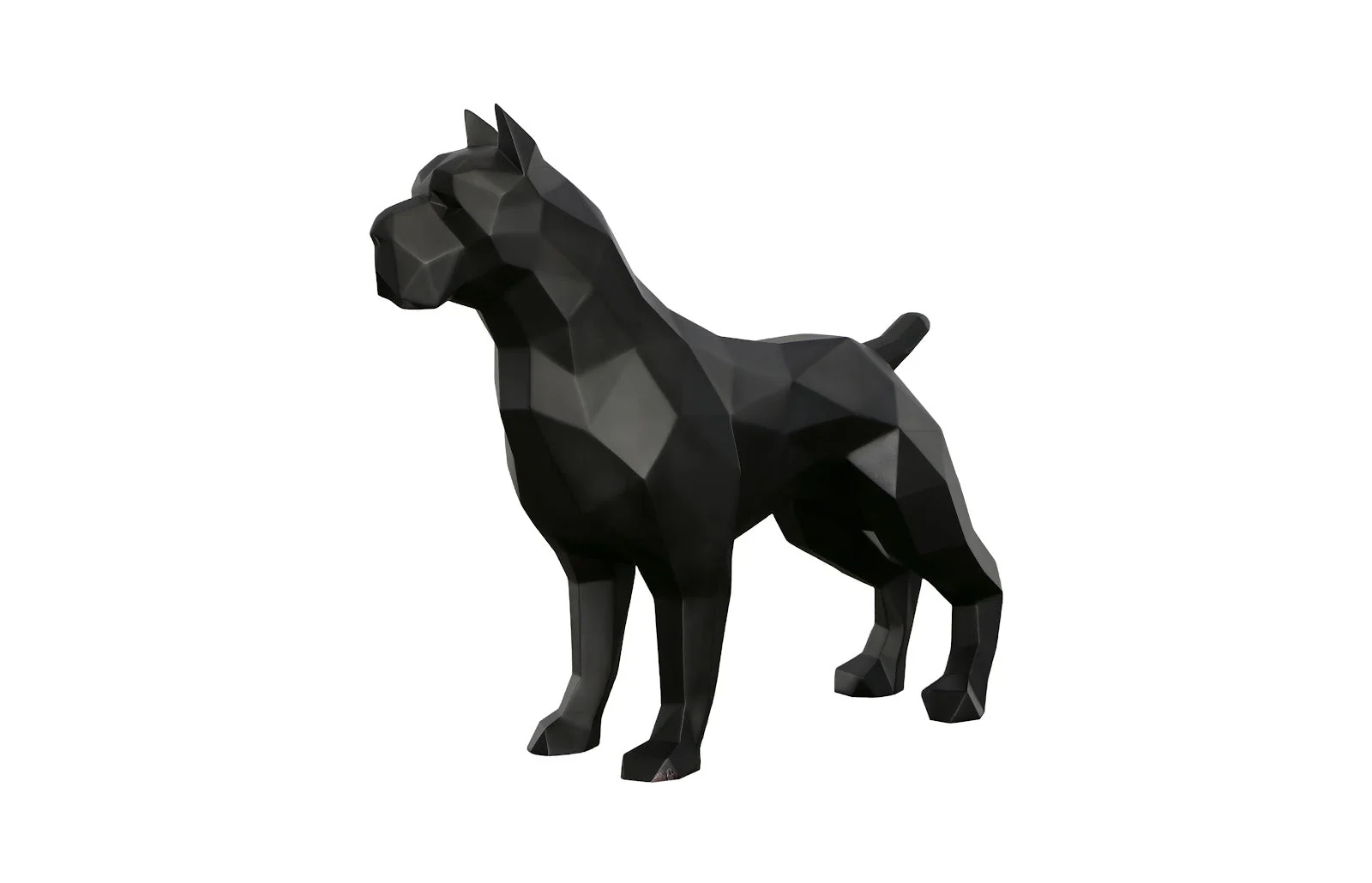 Phillips Collection Pitbull Facet Sculpture, Matte Black