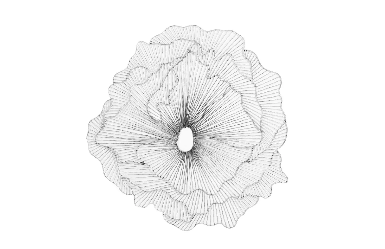 Phillips Collection Poppy Flower Wall Art, Silver/Black, LG