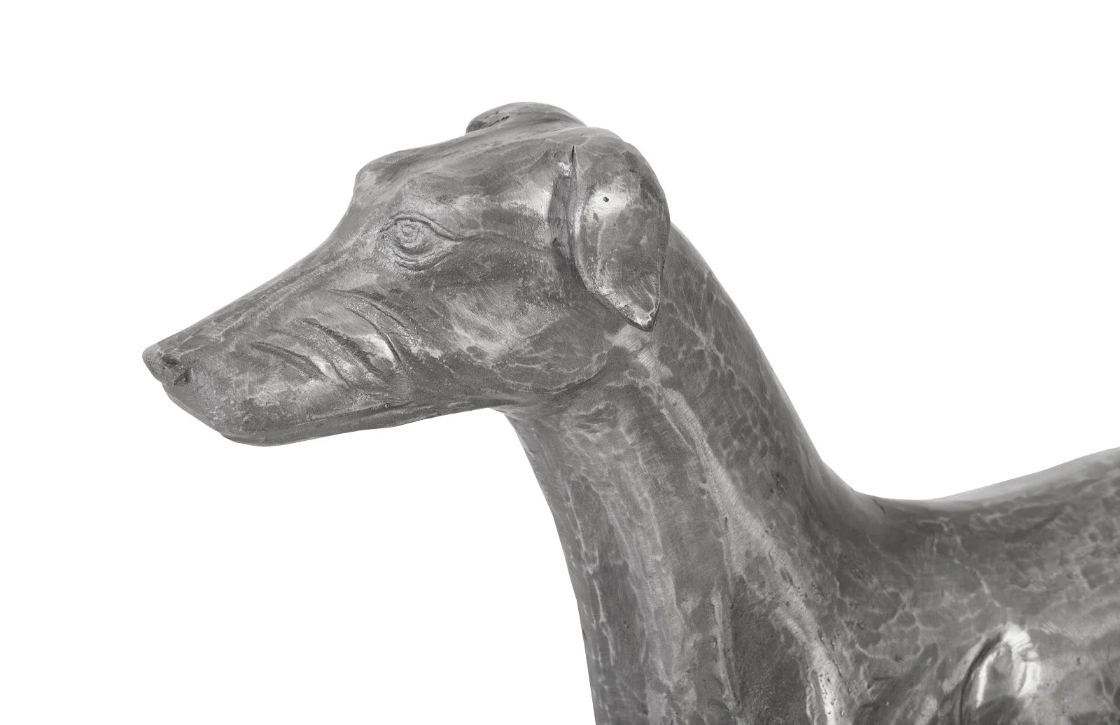 Phillips Collection Posing Dog Sculpture, Black/Silver, Aluminum - Image 3