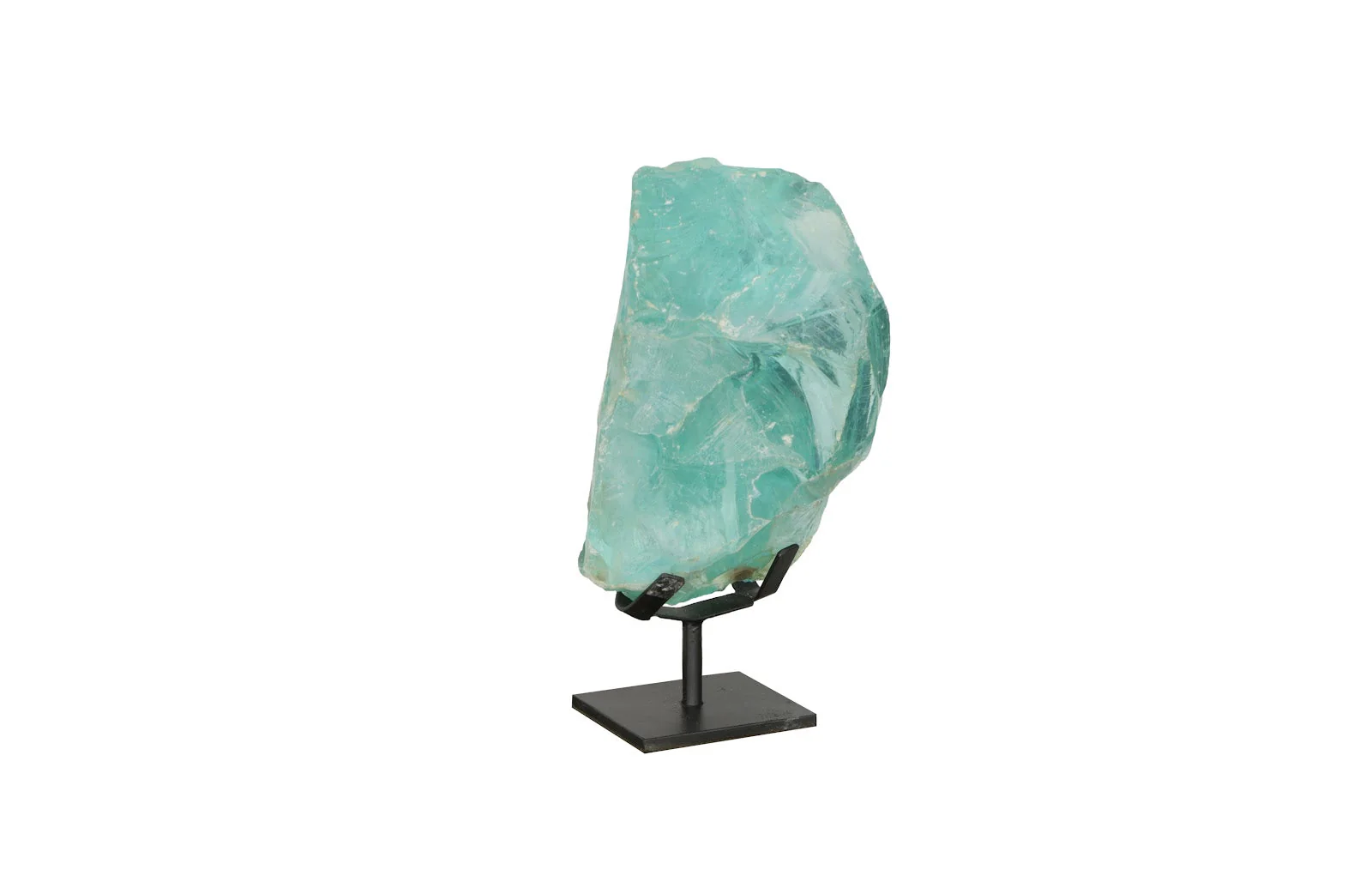 Phillips Collection Refractory Glass Sculpture, Blue, On Base