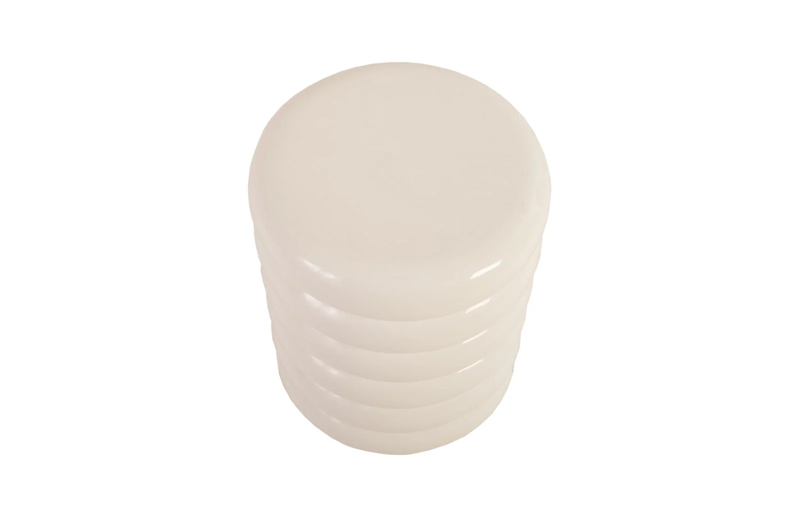 Phillips Collection Ribbed Stool, Gel Coat White - Image 2