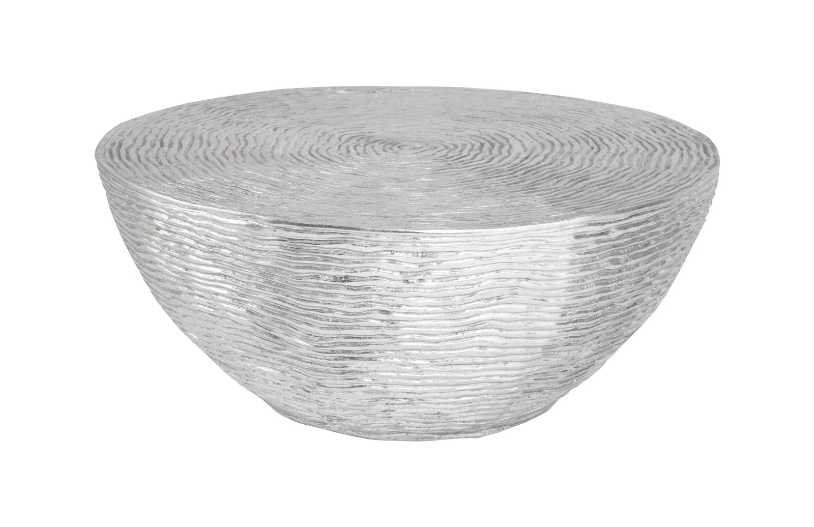 Phillips Collection Ripple Coffee Table, Resin, Silver Leaf with Antiquing