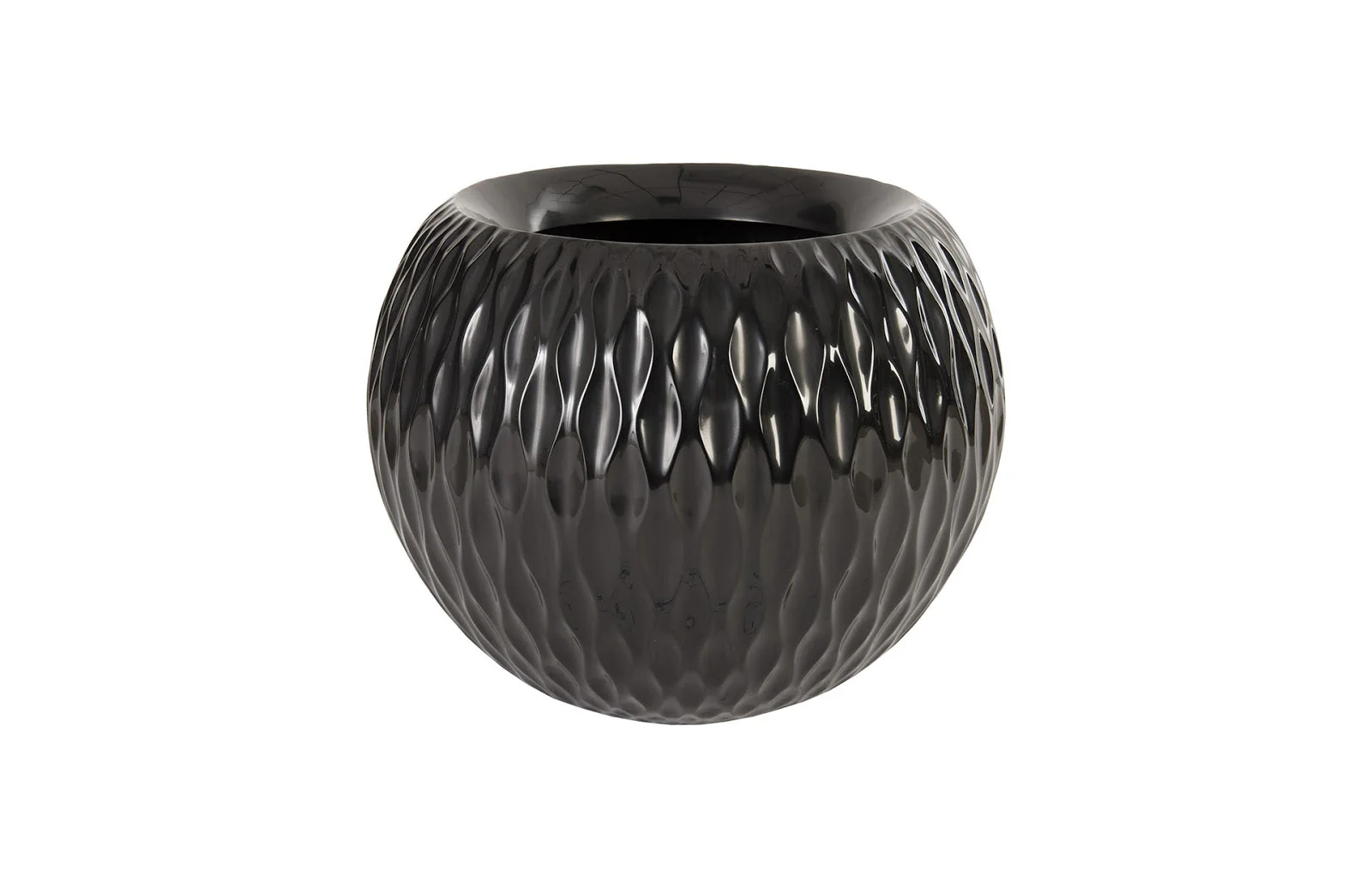 Phillips Collection Ripple Planter, Gel Coat Black