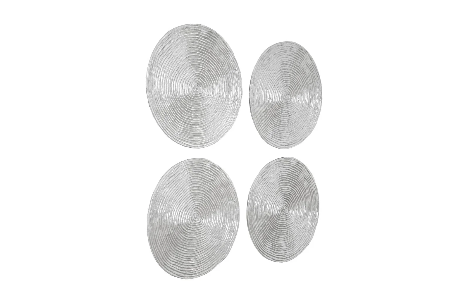 Phillips Collection Ripple Wall Disc, Set of 4, Resin, LG, Silver Leaf with Antiquing - Image 4