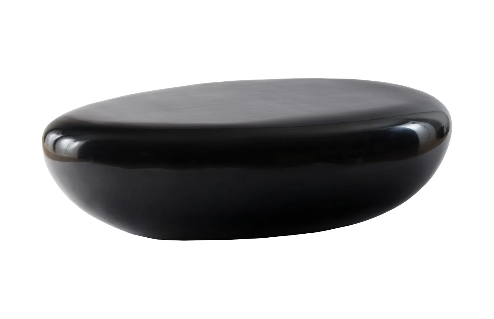 Phillips Collection River Stone Coffee Table, Gel Coat Black, Large