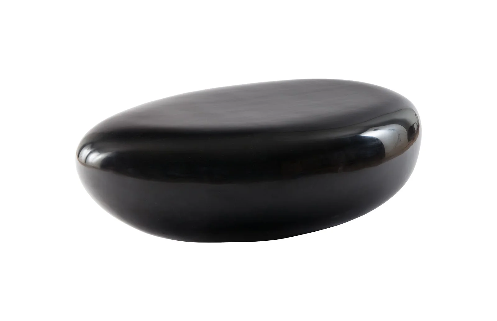Phillips Collection River Stone Coffee Table, Gel Coat Black, Small