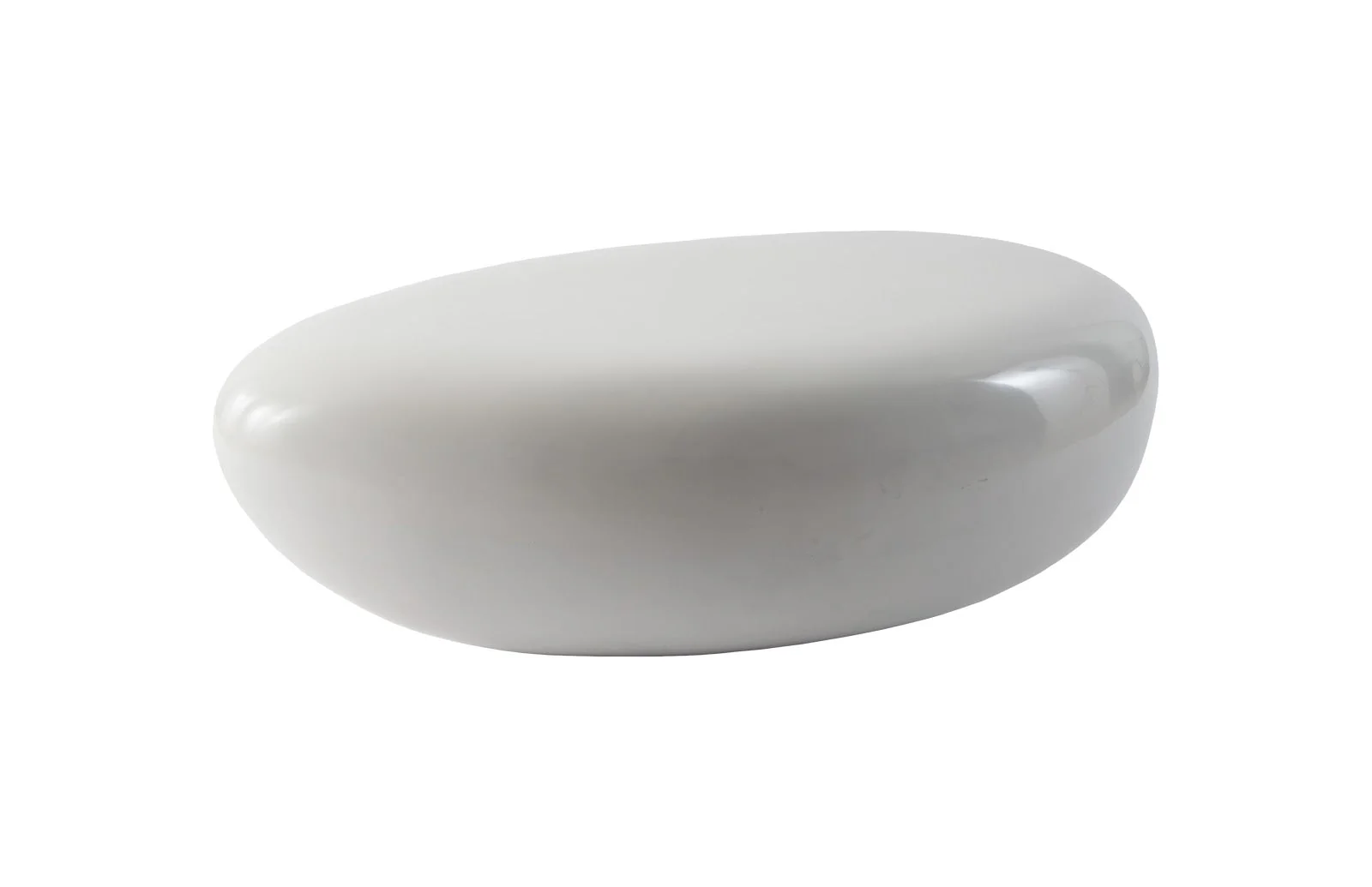 Phillips Collection River Stone Coffee Table, Gel Coat White, Small