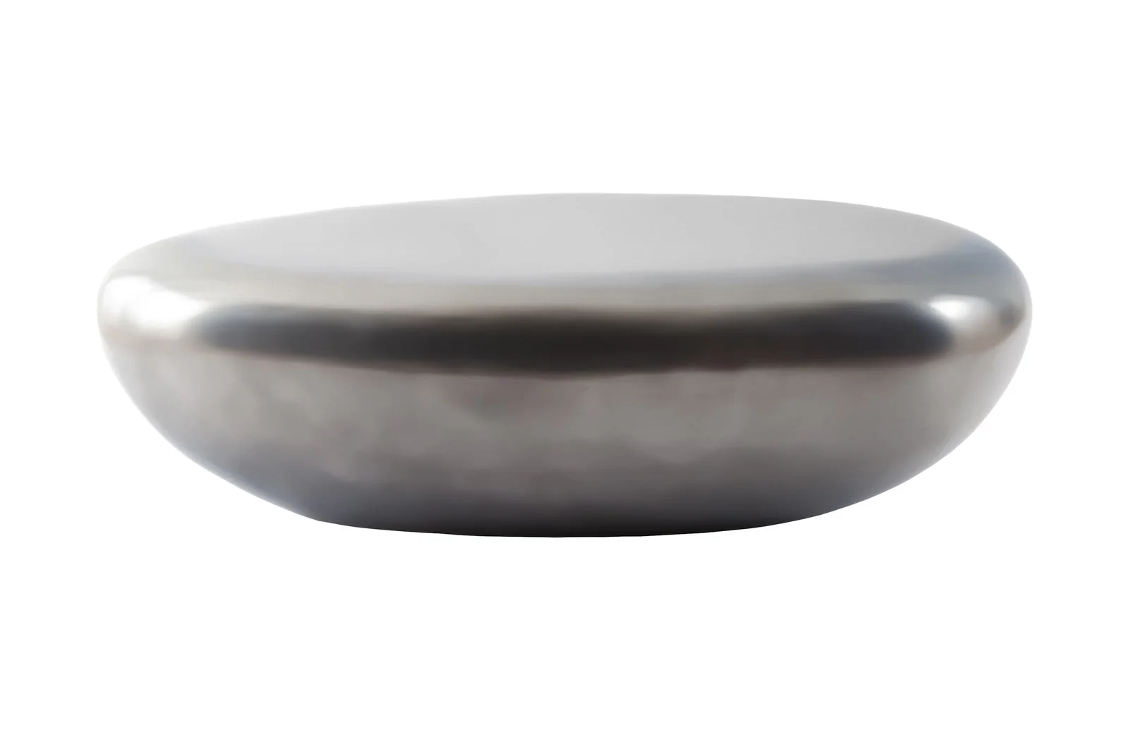Phillips Collection River Stone Coffee Table, Polished Aluminum, Large