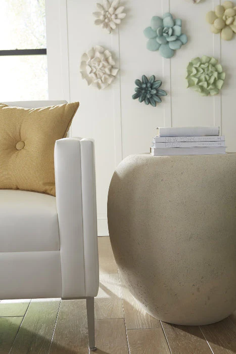 Phillips Collection River Stone Side Table, Roman Stone - Image 3