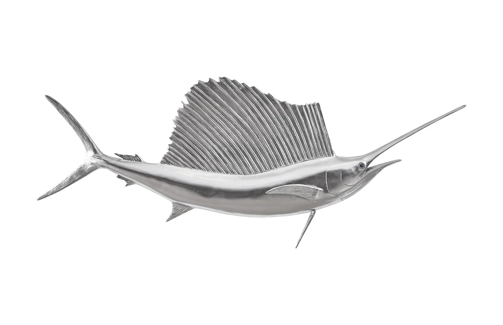 Phillips Collection Sail Fish Wall Sculpture, Resin, Silver Leaf